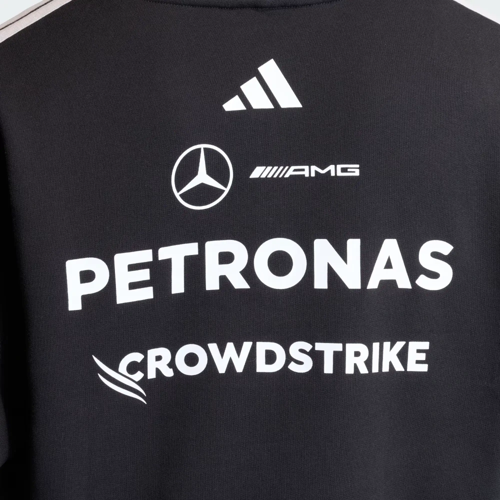 Mikina Adidas - Mercedes AMG Petronas F1 černá s logy sponzorů - týmová edice