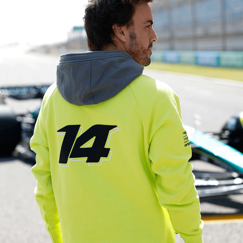 Mikina Fernando Alonso X Aston Martin volnočasová lime