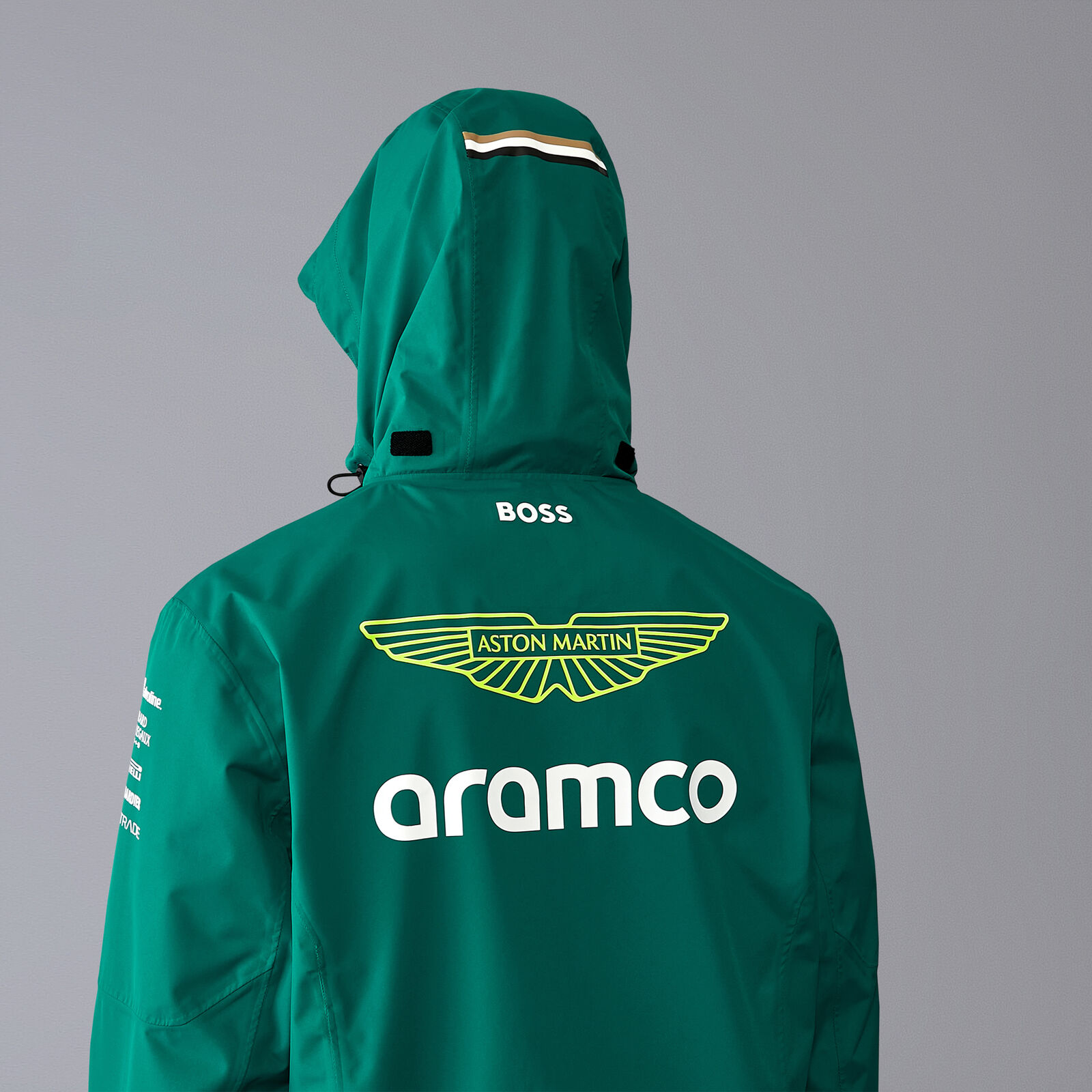 Týmová bunda s kapucí Aston Martin F1 Team zelená - XL