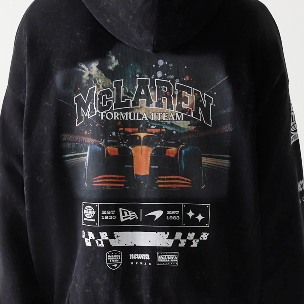 Volnočasová mikina na zip - McLaren F1 NE GRPHC černá washed - XXL