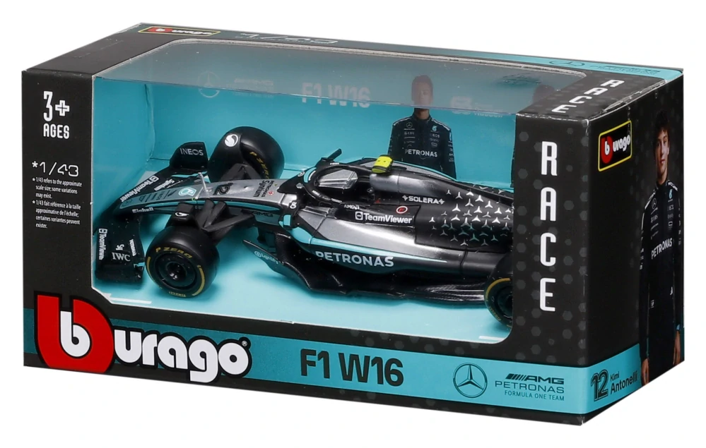 Model Mercedes AMG Petronas F1 W16 BBurago #12 Kimi Antonelli 2025 1:43