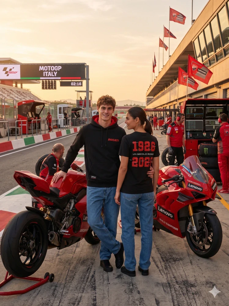 Pánské tričko Ducati Corse černé - edice 100th years DUCATI