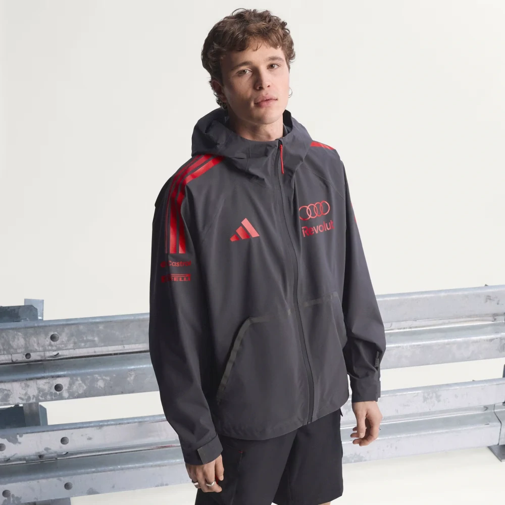 Lehká bunda Audi Revolut F1 šedá s logy sponzorů x Adidas - týmová edice