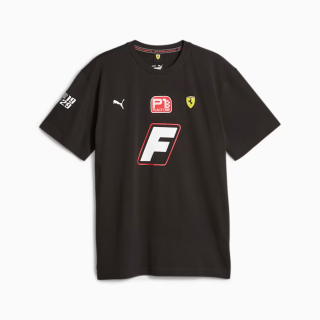 Pánské triko Ferrari Garage černé F1 Oversized