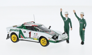 Lancia Stratos HF, No.1, Alitalia, Rallye WM, Rallye Monte Carlo, Winner Rally Monte Carlo series with figurines, S.Munari/S.Maiga, 1977 1:43