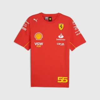 Týmové tričko Carlos Sainz - Scuderia Ferrari F1 červené