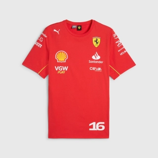 Týmové tričko Charles Leclerc - Scuderia Ferrari F1 červené