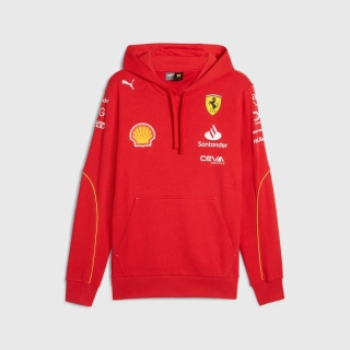 Týmová mikina s kapucí Scuderia Ferrari F1 červená