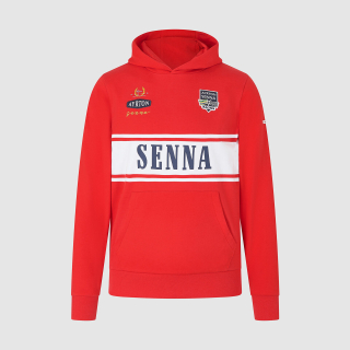 Ayrton Senna mikina Legend červená s kapucí