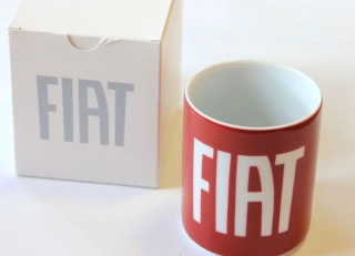 Keramický hrnek Fiat červeno-bílý oficiální produkt