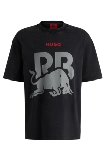 Volnočasové tričko HUGO - Racing Bulls černé