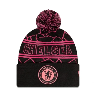 Zimní čepice CHELSEA vintage černá s bambulí