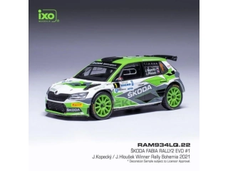 Model IXO Škoda Fabia Rally2 EVO - Rally Bohemia 2021 #1 Kopecký 1:43