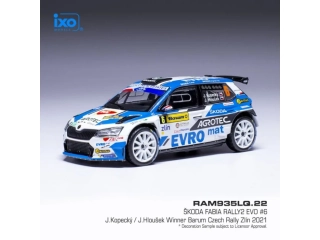 Model IXO Škoda Fabia Rally2 EVO, Barum Rallye Zlín, 2021, #6, Kopecký - Hloušek 1:43 Kopecký 1:43