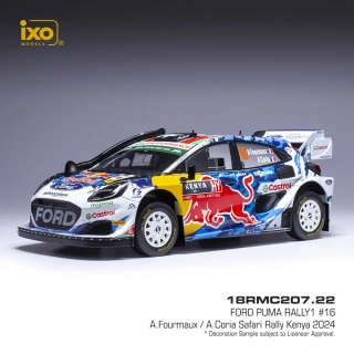 Model IXO Ford Puma Rally 1, WRC, Safari Rallye Kenia, 2024, #16, 1:18