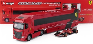 Model Scuderia Ferrari SF-24 BBurago #16 Charles Leclerc 2024 s kamionem Iveco 1:43 