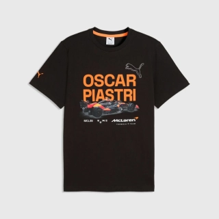 Tričko Oscar Piastri - McLaren F1 černé - fanouškovská edice